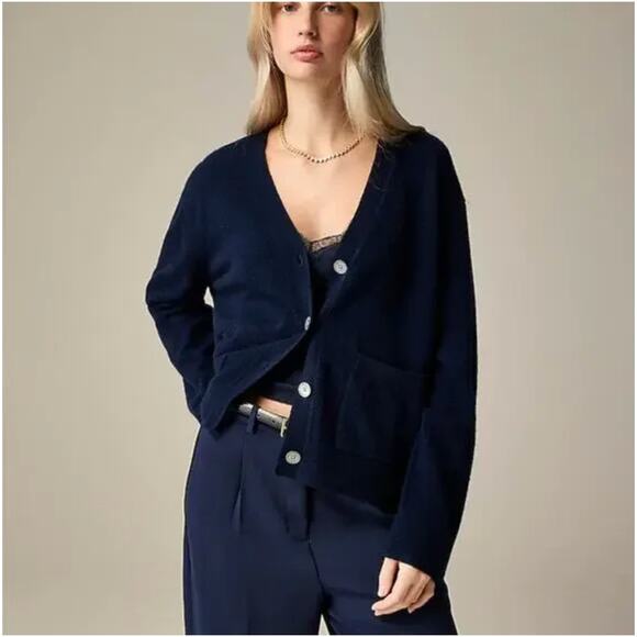 J. Crew Cashmere patch-pocket cardigan sweater - Picture 1 of 6